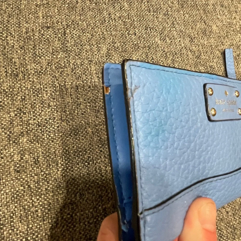 Kate Spade Stacy Bay Street Bifold Leather Wallet color Alice blue